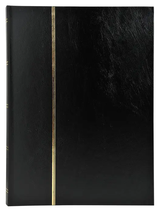 Album de timbres simili-cuir 32 pages noires - 16,5x22,5 cm - Noir