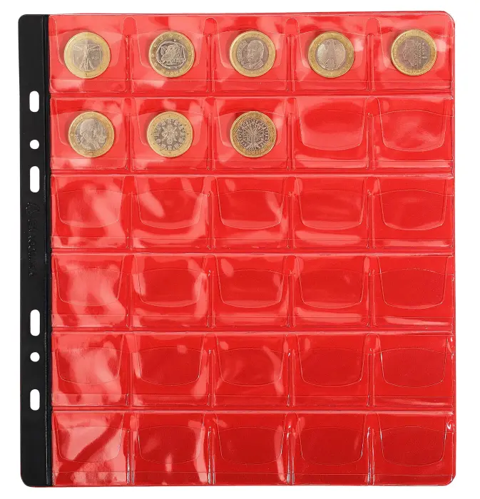 Sachet de 3 recharges numismatiques 30 cases de diamètre 30mm - 24,5x25 cm - Cristal
