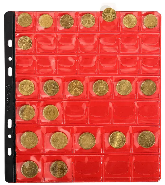 Sachet de 3 recharges numismatiques 43 cases de diamètre 20-25-30mm - 24 ,5x25 cm - Cristal