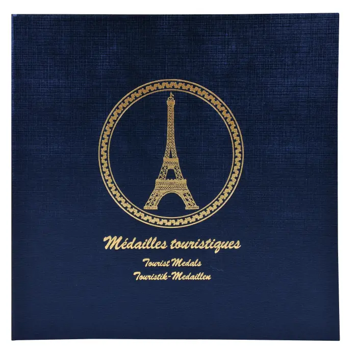 Classeur de collection pour 100 médailles souvenirs - 24,5x25 cm - Bleu marine