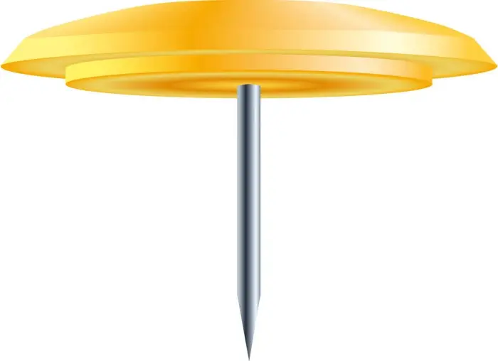 Boîte de 40 punaises - Hauteur de pointe 7mm - 10mm de diamètre - Jaune