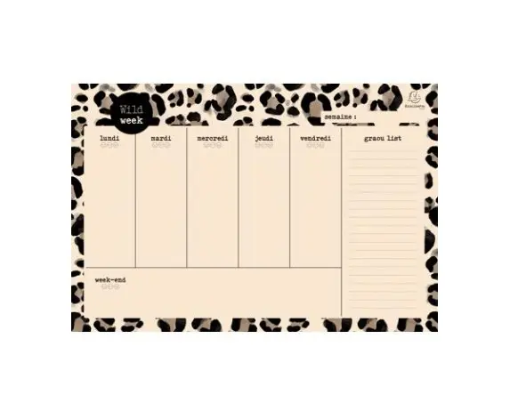 Hebdo Planner Roar Foncé 26,5 x 18 cm - Visuel