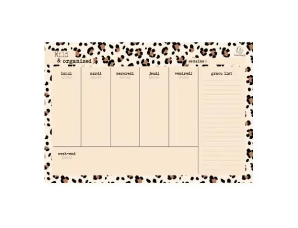 Hebdo Planner Roar Clair 26,5 x 18 cm - Visuel