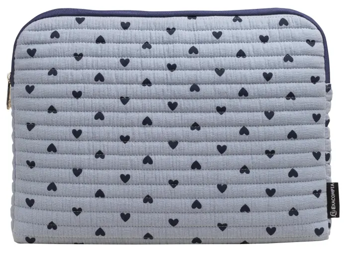 Housse informatique 13-14'' Coeurs - Bleu