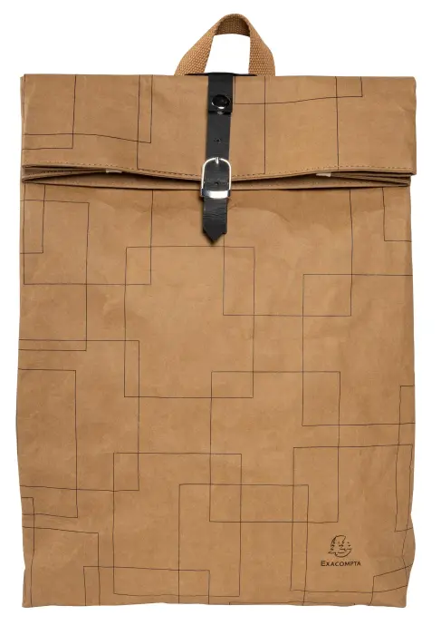 Sac à dos washable paper Eterneco - Brun motifs géométriques