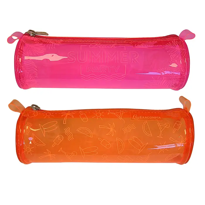Trousse ronde Néon PVC fluo - Couleurs assorties - New