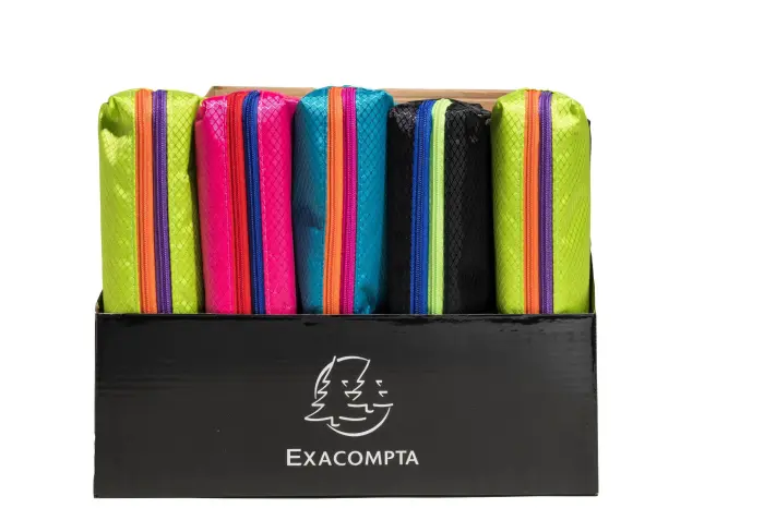 Trousse carrée 2 compartiments TRICOLOR - Couleurs assorties