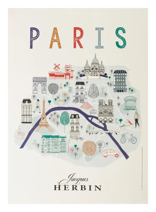 1 AFFICHE - COULEURS DE PARIS - JHERBIN