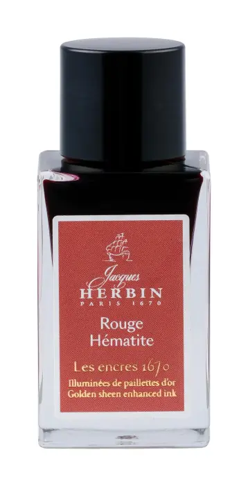Encre 1670 à paillettes dorées 15ml - Rouge hématite