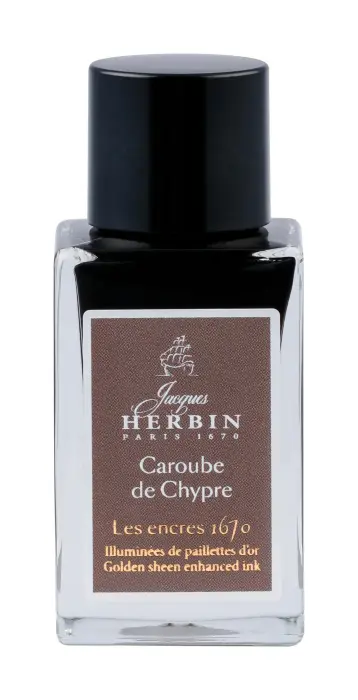 Encre 1670 à paillettes dorées 15ml - Caroube de Chypre