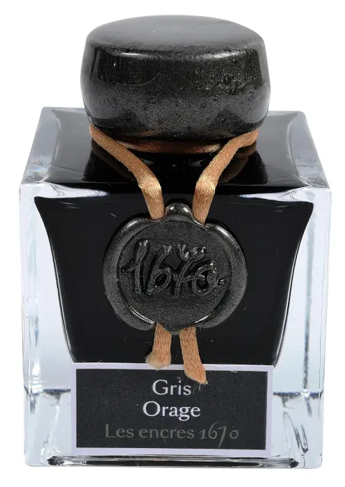 Encre 1670 à paillettes dorées 50ml - Gris orage