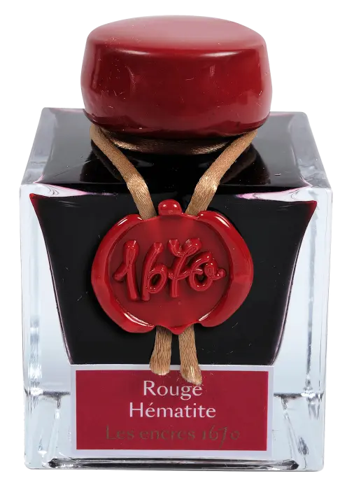 Encre 1670 à paillettes dorées 50ml - Rouge hématite