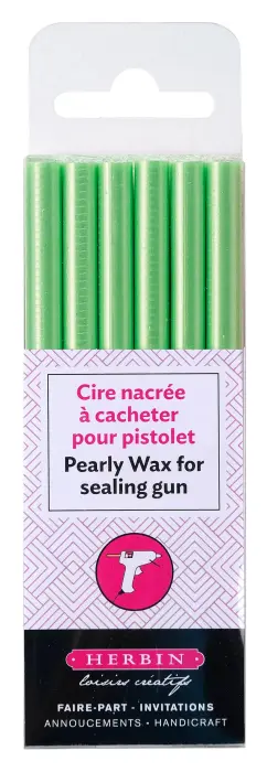 6 bâtons de cire nacrée pour pistolet - Vert