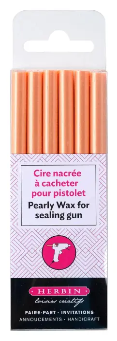 6 bâtons de cire nacrée pour pistolet - orange
