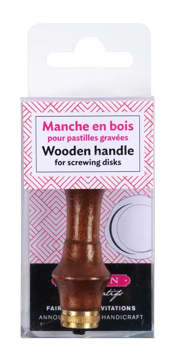 Manche en bois teinté sur broche - Marron