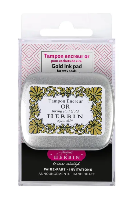 Tampon encreur sur broche pour cachet de cire - Or