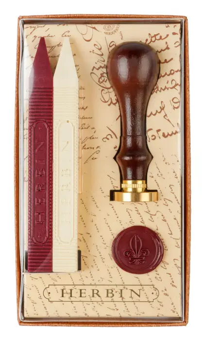 SET SCEAU + 2 BATONS CIRE FLEUR DE LYS - Fleur de lys