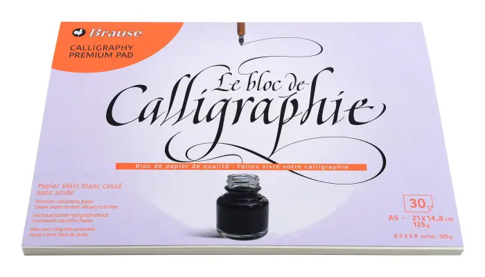 Bloc de calligraphie Brause A5 - crème