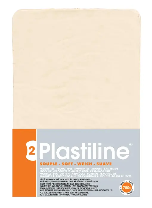750g de plastiline dureté 2-souple - ivoire