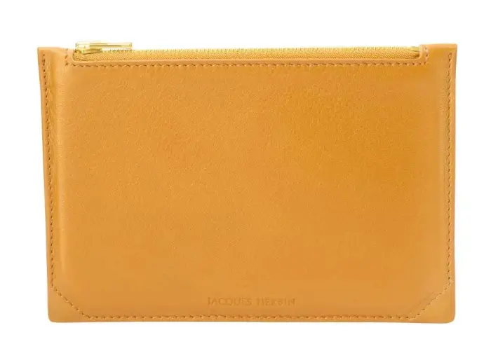 Pochette multifonction en cuir, petit modèle - Ambre