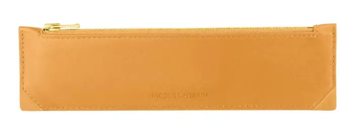 Trousse stylo en cuir, petit modèle - Ambre