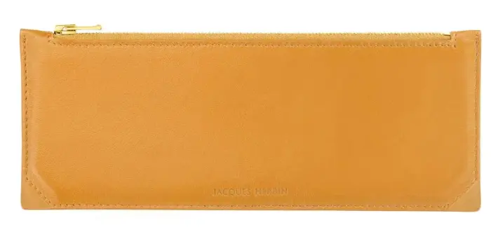 Trousse stylo en cuir, grand modèle - Ambre