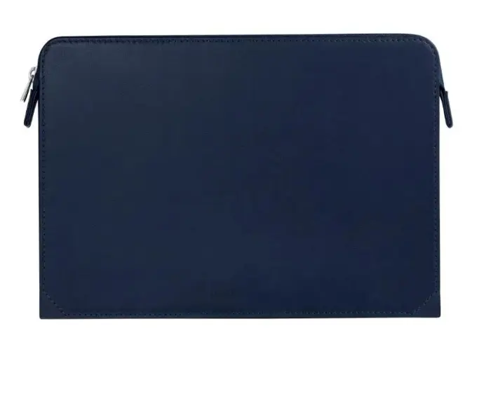 Etui en cuir pour cartes et enveloppes - Bleu marine