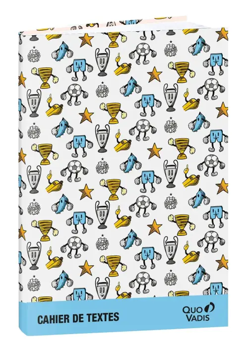 Quo Vadis - Cahier de textes - Français - Olympique de Marseille - Journalier - 15x21 cm - Papier Clairefontaine blanc
