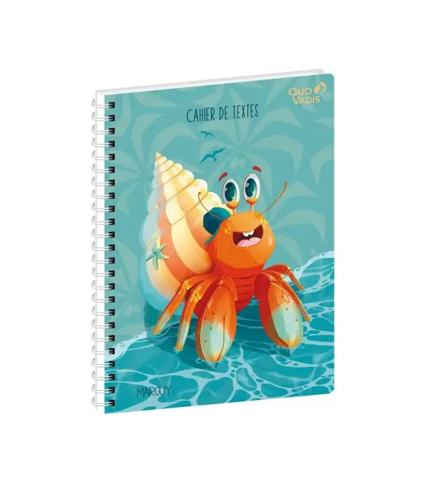 Quo Vadis - Cahier de textes - Spiralé - Français - Marguy Enfants - Journalier - 15x21 cm - Papier Clairefontaine blanc - PROMO