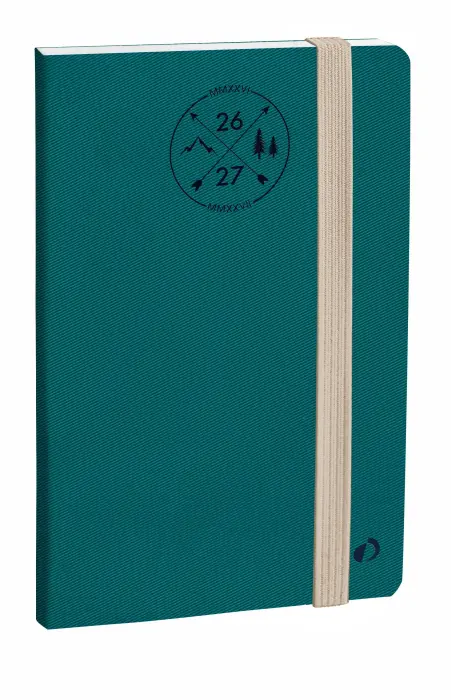 Quo Vadis - Agenda 16 mois - 2026-2027 - Président SD - Semainier Planning - Multilingue - Everest - 16 mois de septembre à décembre - 21x27 cm - Papier Clairefontaine blanc - Vert caraïbes