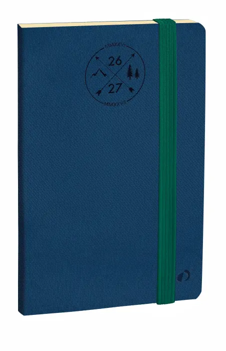 Quo Vadis - Agenda 16 mois - 2026-2027 - Horizontal 24 SD Prestige - Semainier Horizontal - Multilingue - Everest - 16 mois de septembre à décembre - 16x24 cm - Papier Clairefontaine ivoire - Bleu denim