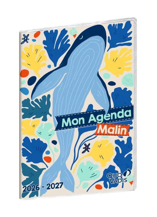 Quo Vadis - Agenda année scolaire - 2026-2027 - Mon Agenda Malin - Français - 21x29,7 cm - Papier Clairefontaine blanc - Superhero