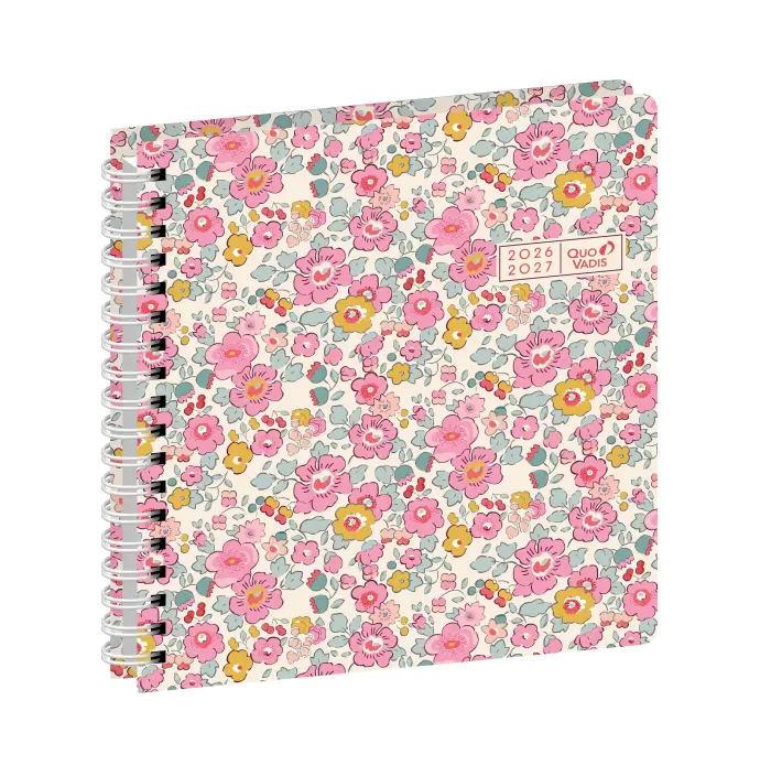 Quo Vadis - Agenda année scolaire - Spiralé - 2026-2027 - Exécutif S Septembre - Semainier Planning - Français - Egeo - 13 mois de août à août - 16x16 cm - Papier Clairefontaine blanc