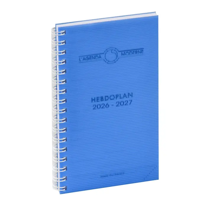 Agenda Moderne - Agenda 16 mois - Spiralé - 2026-2027 - INT 2201 SAD - HEBDOPLAN - Semainier Horizontal - Multilingue - Polypro - 16 mois de septembre à décembre - 8,7x15,3 cm