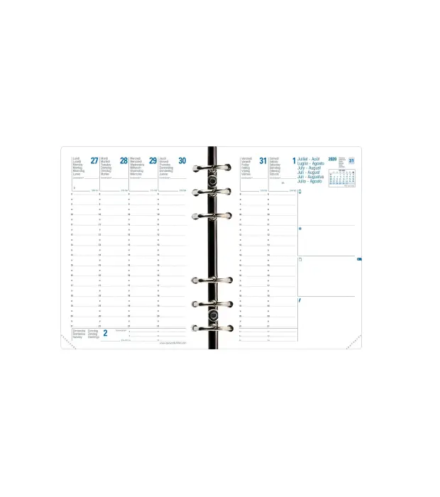 Quo Vadis - Recharge Organiseur - 2026-2027 - Compactimer - Semainier Planning - Multilingue - 17 mois de août à décembre - 11,5x16 cm - Papier Clairefontaine blanc