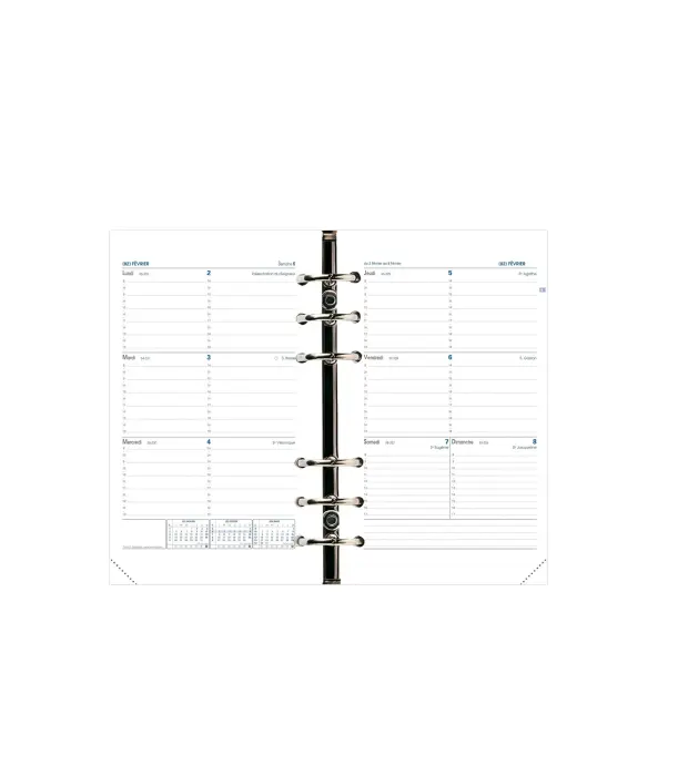 Quo Vadis - Recharge Organiseur - 2026-2027 - Timer 21 Horizontal - Semainier Horizontal - Français - 16 mois de septembre à décembre - 15x21 cm - Papier Clairefontaine blanc