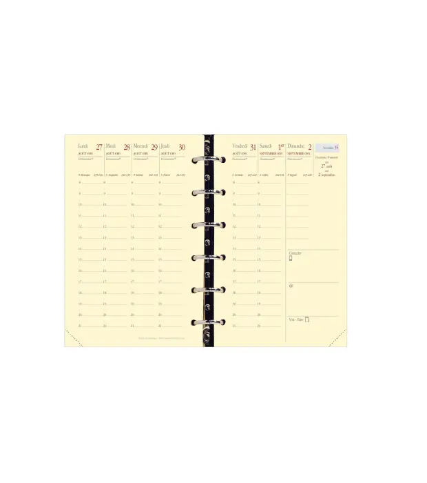 Quo Vadis - Recharge Organiseur - 2026-2027 - Timer 14 Prestige - Semainier Planning - Français - 16 mois de septembre à décembre - 8x12,5 cm - Papier Clairefontaine ivoire