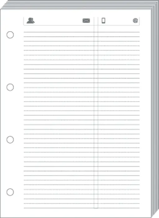 Quo Vadis - Recharge Organiseur - FEUILLES TELEPHONE T17 Blanc - 10x17 cm - Papier Clairefontaine blanc