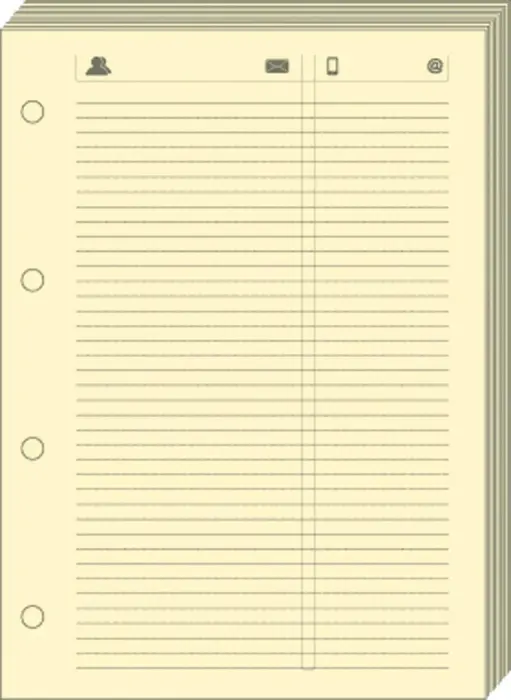 Quo Vadis - Recharge Organiseur - FEUILLES TELEPHONE T17 Ivoire - 10x17 cm - Papier Clairefontaine ivoire