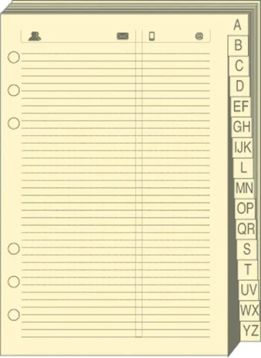 Quo Vadis - Recharge Organiseur - REPERTOIRE TEL T29 Ivoire - 21x29,7 cm - Papier Clairefontaine ivoire
