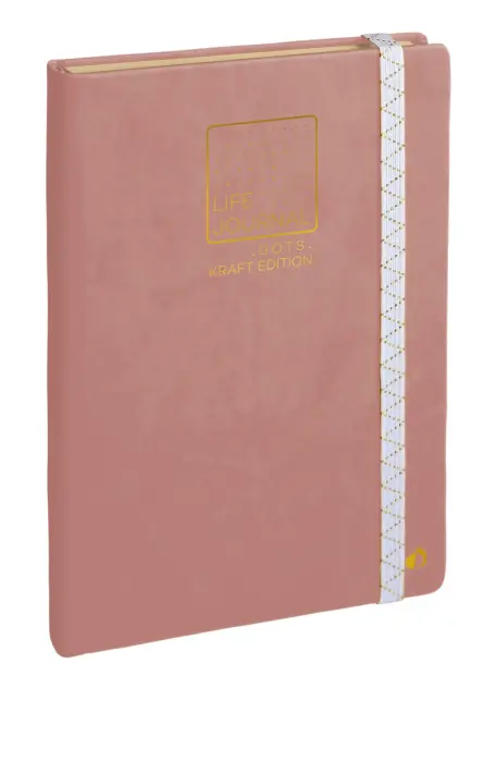 Quo Vadis - Carnet Bullet journal - Multilingue - Life Journal - Pages Points (dots) - 15x21 cm - Papier Clairefontaine kraft - Rose praline