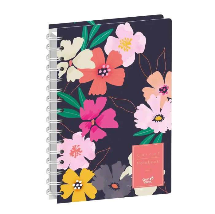 Quo Vadis - Carnet de notes - Spiralé - Daisy - Pages Points (dots) et lignées - 15x21 cm - Papier Clairefontaine blanc - Sauvage
