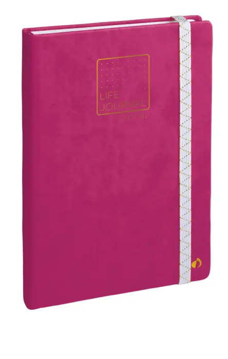 Quo Vadis - Carnet Bullet journal - Multilingue - Life Journal - Pages Points (dots) - 15x21 cm - Papier Clairefontaine blanc - Prune