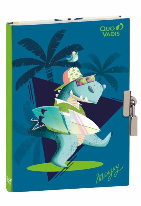 Quo Vadis - Journal intime - Marguy Enfants - 12x17 cm - Papier Clairefontaine blanc - Crocodile - PROMO
