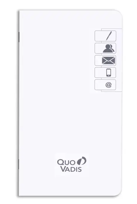 Quo Vadis - REPERTOIRE AGENDA Blanc 32 pages Indexé - 8,8x17 cm - Papier Clairefontaine blanc