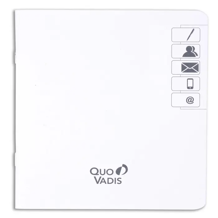 Quo Vadis - REPERTOIRE AGENDA Blanc 32 pages Indexé - 16x16 cm - Papier Clairefontaine blanc