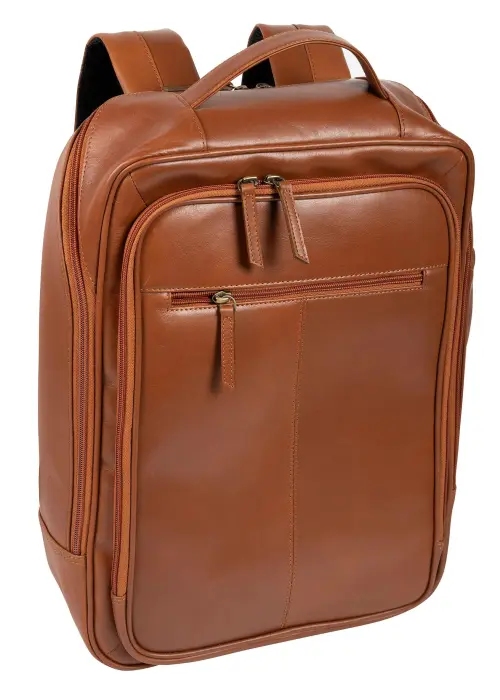 Quo Vadis - Sac à dos - Rangers - 43x30x14 cm - Cuir pleine fleur de buffle - Havane