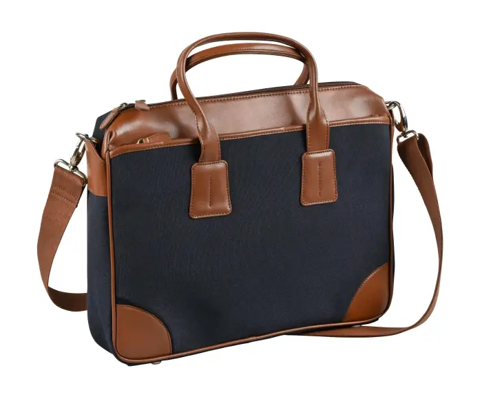 Quo Vadis - Sacoche cabas - S1829 - 38x29x7 cm - Cuir pleine fleur de vachette - Bleu marron - PROMO