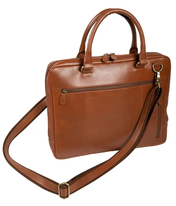 Quo Vadis - Sacoche - Rangers - 40x29,5x5 cm - Cuir pleine fleur de buffle - Havane