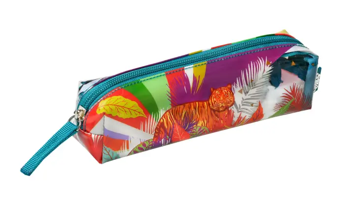 Quo Vadis - Trousse scolaire - Jungle spirit - 19x4,7x4,7 cm - Toile (polyester) - Arc en ciel - PROMO